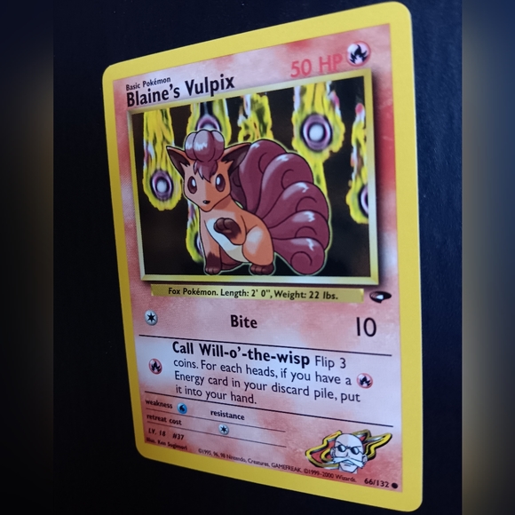 Blaine's Vulpix Pokemon Card - Gym Challenge - NO. 66/132 Common Non-Holo - Picture 5 of 9